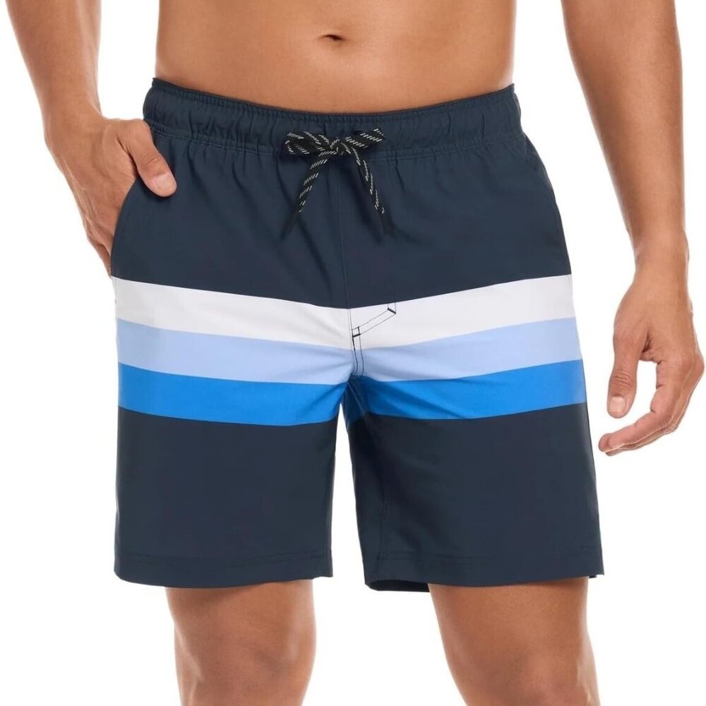 Hurley Men's Color-Block Stripe Swim Shorts NWT